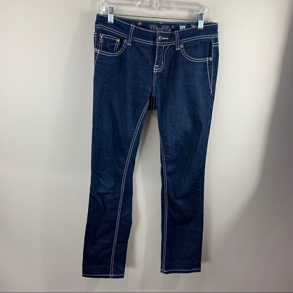 Miss Me easy skinny size 26 dark wash fleur de lis - Picture 6 of 12